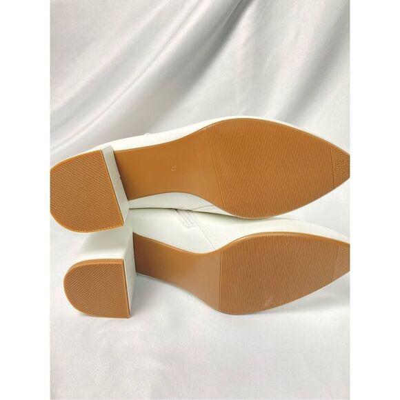 IDIFU Dressy Chunky Heel Ankle Boots Short Booties White 8 - Picture 6 of 9